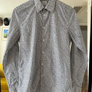 Paul Smith Blue Floral Pattern Dress Shirt
